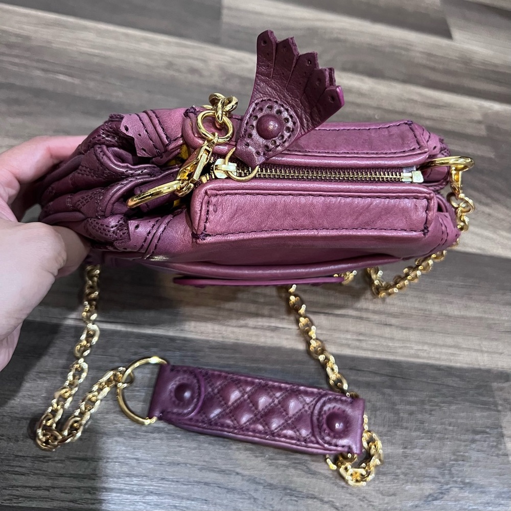 Juicy Couture Y2K Purple Quilted Genuine Leather Women's Crossbody Bag / Clutch - Picture 5 of 11